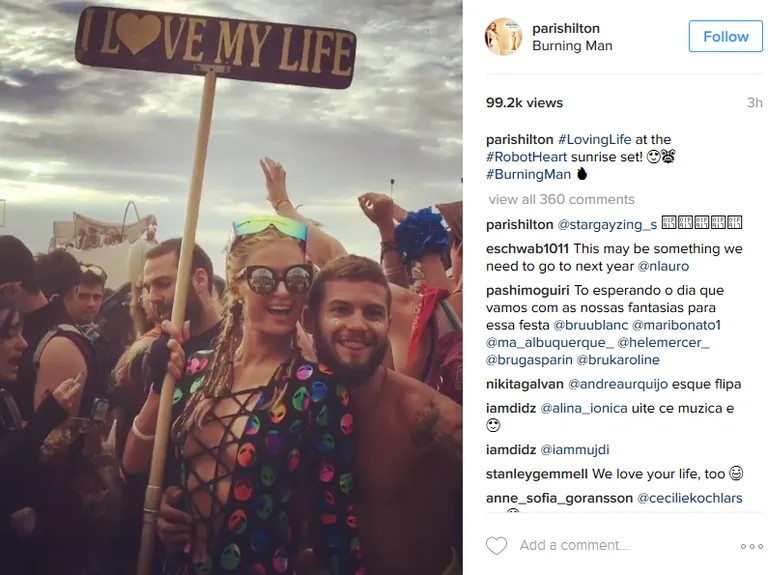 Paris Hilton Burning Man 2016 festivalil