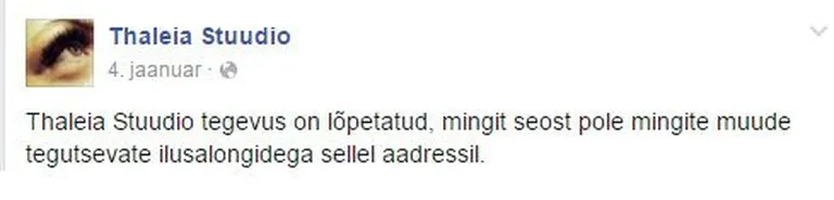 Kuvatõmmis salongi Facebooki lehelt.