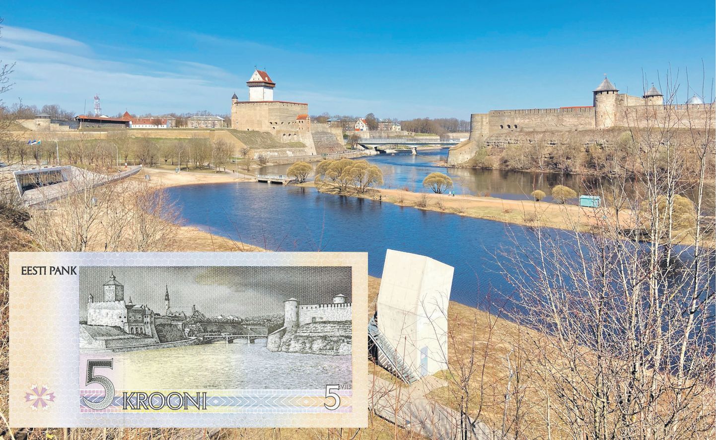 Praegust 5 krooni vaadet võib võrrelda 1991.-1994. aasta viiekroonistelt rahatähtedelt tuntuks saanud vaatega sõjaeelsele Narvale.