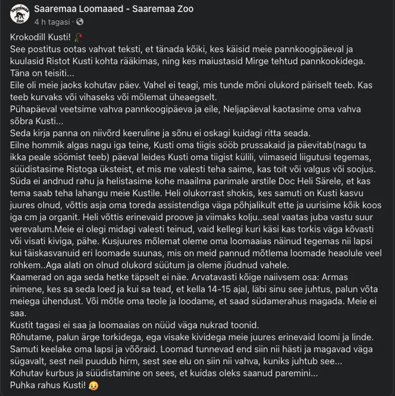 Saaremaa loomaaia postitus reedel, 19. juulil