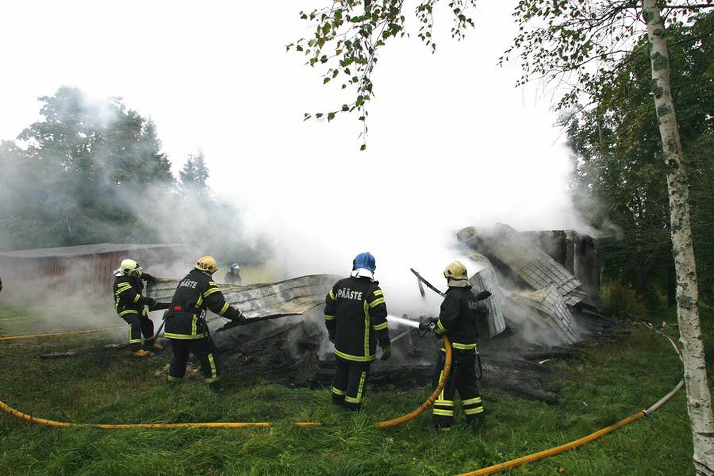 Elmo Riig
Tuletõrjujad jõudsid sündmuskohale siis, kui maja plekk-katus oli juba sisse vajunud ning hoonet polnud enam võimalik päästa.