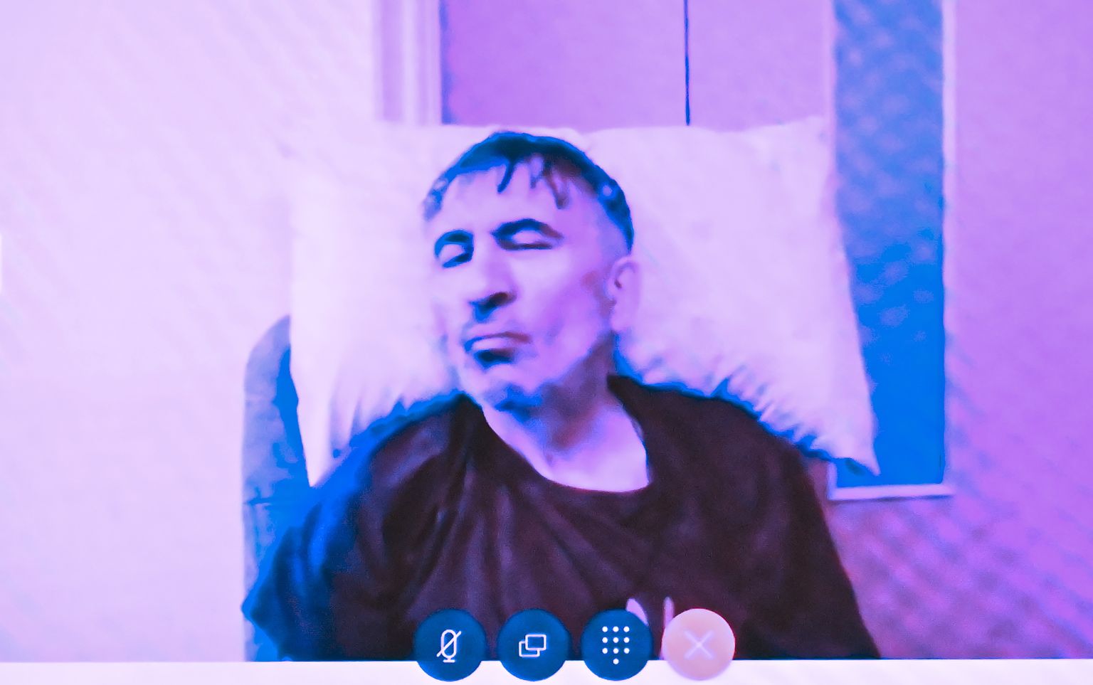Михаил Саакашвили на заседании суда по видеосвязи.
