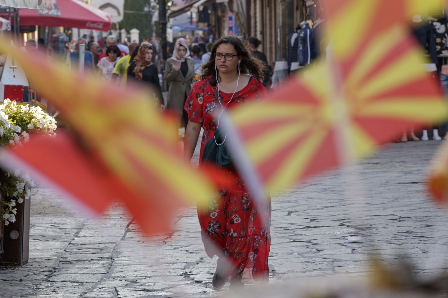 A Macedonian woman walks in the city, ahead of the Macedonia 'name deal' referendum, in the city of Skopje, The Former Yugoslav Republic of Macedonia, 29 September 2018. A referendum is scheduled for 30 September in Macedonia on whether to change the country's name to 'North Macedonia', to endorse a name deal in order to end a long running dispute between Macedonia and Greece and qualify for NATO membership.  EPA/VALDRIN XHEMAJ