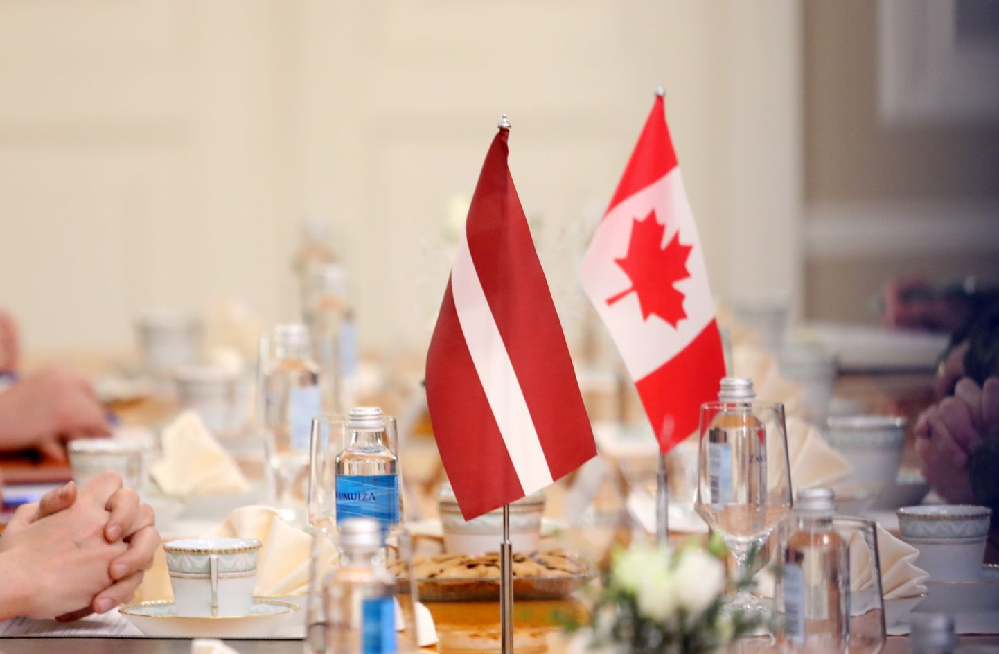 Latvijas Valsts prezidenta un Kanādas aizsardzības ministra tikšanās Rīgas pilī.