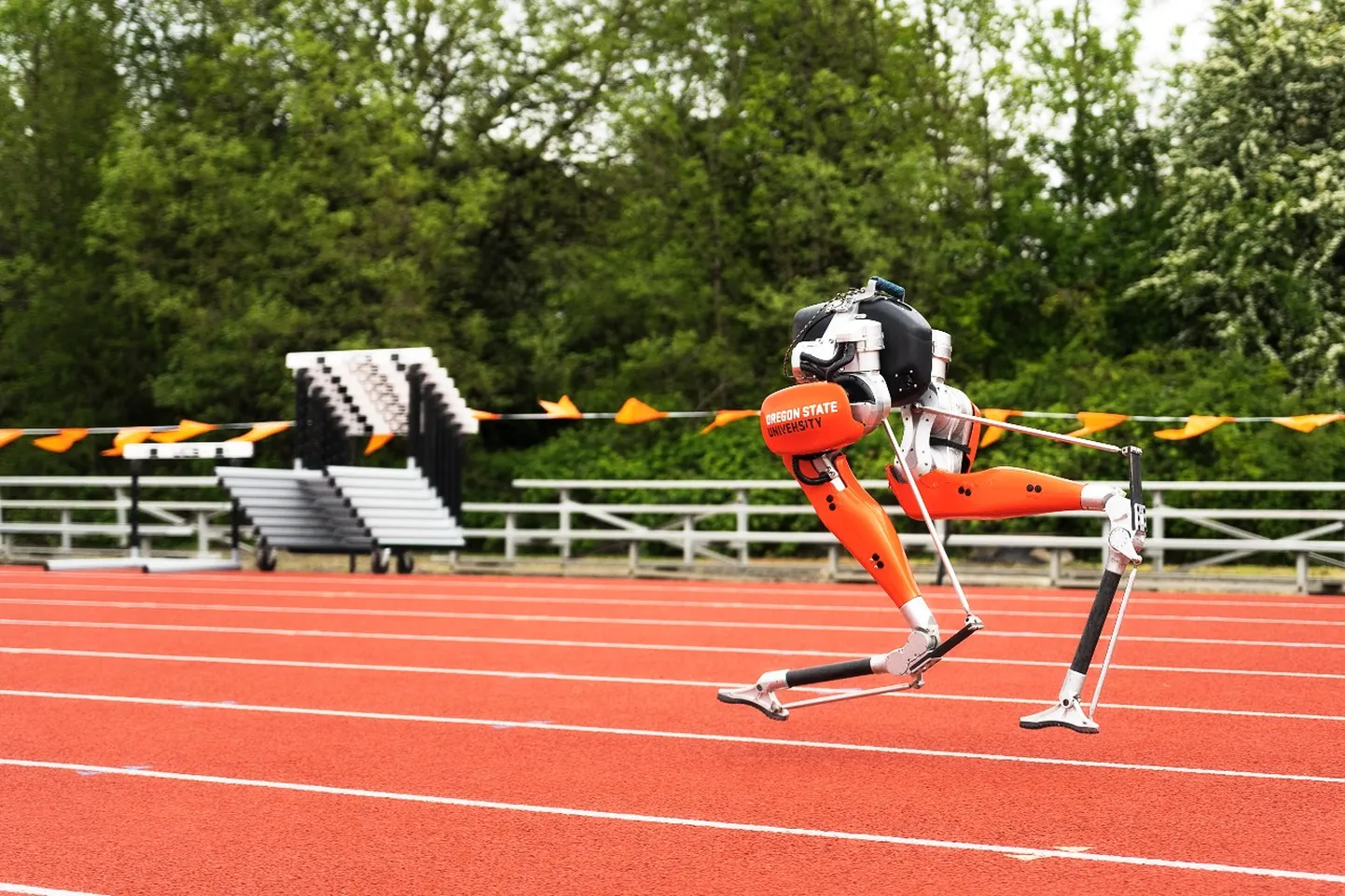 Kahejalgne robot pidi alustama lähteasendist ja lõpetama lähteasendis ilma kordagi ümber kukkumata, et rekord Guinessi maailmarekordite raamatusse kirja läheks.
