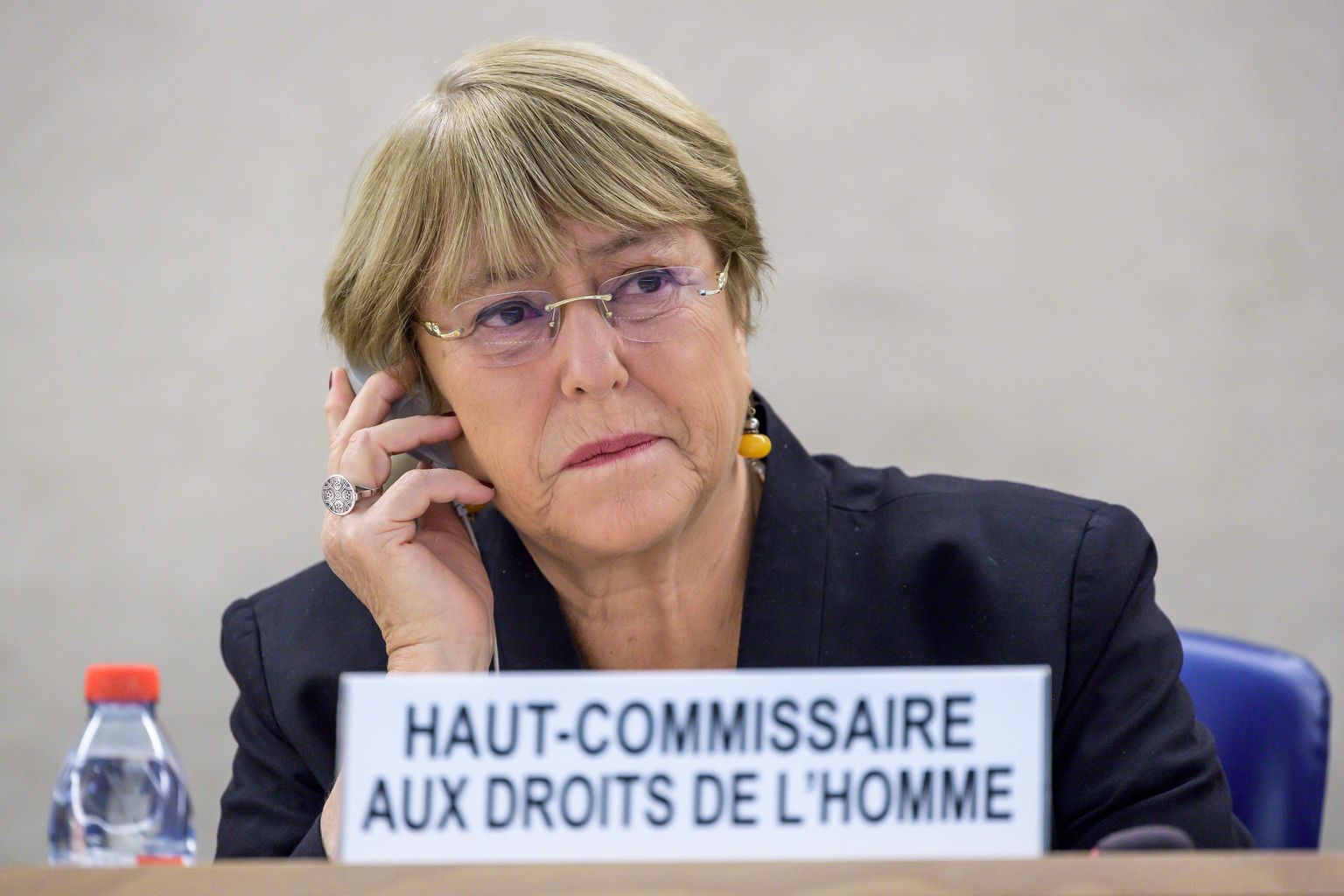 ÜRO inimõigusvolinik Michelle Bachelet esmaspäeval Genfis ÜRO Inimõigusnõukogus.