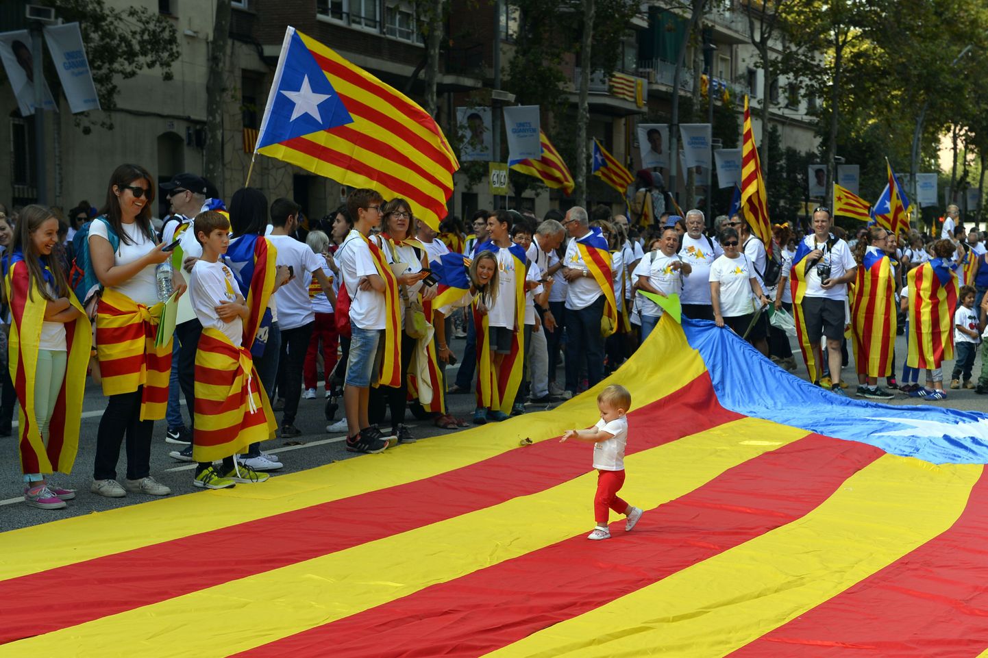Kataloonia iseseisvuse pooldajad mullu 11. septembril katalaanide tähtsaima rahvuspüha ajal Barcelonas.