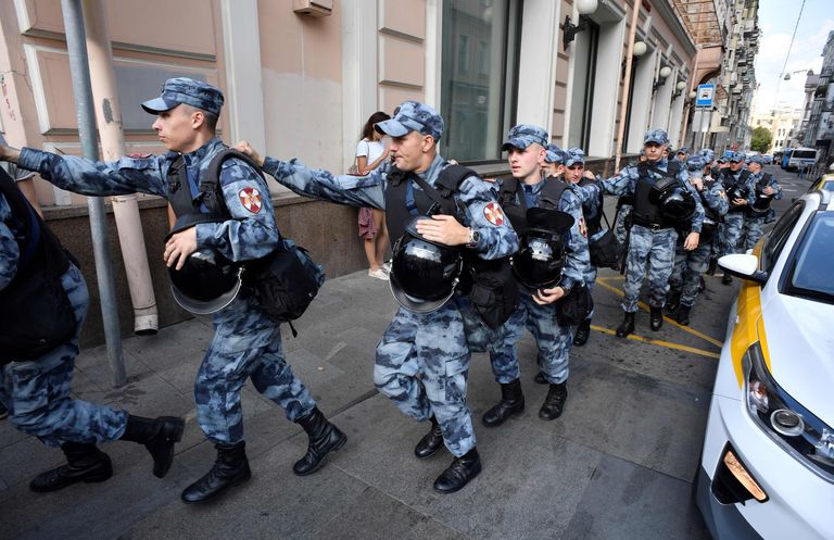 Venemaa politsei eriüksuslased. Pilt on illustreeriv