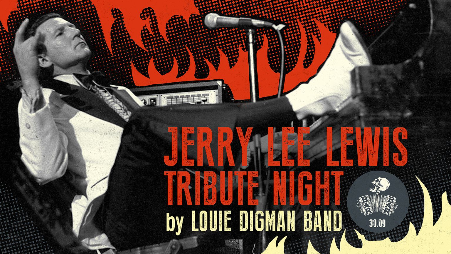 Jerry Lee Lewise 87. sünnipäevale pühendatud kontserdi plakat.