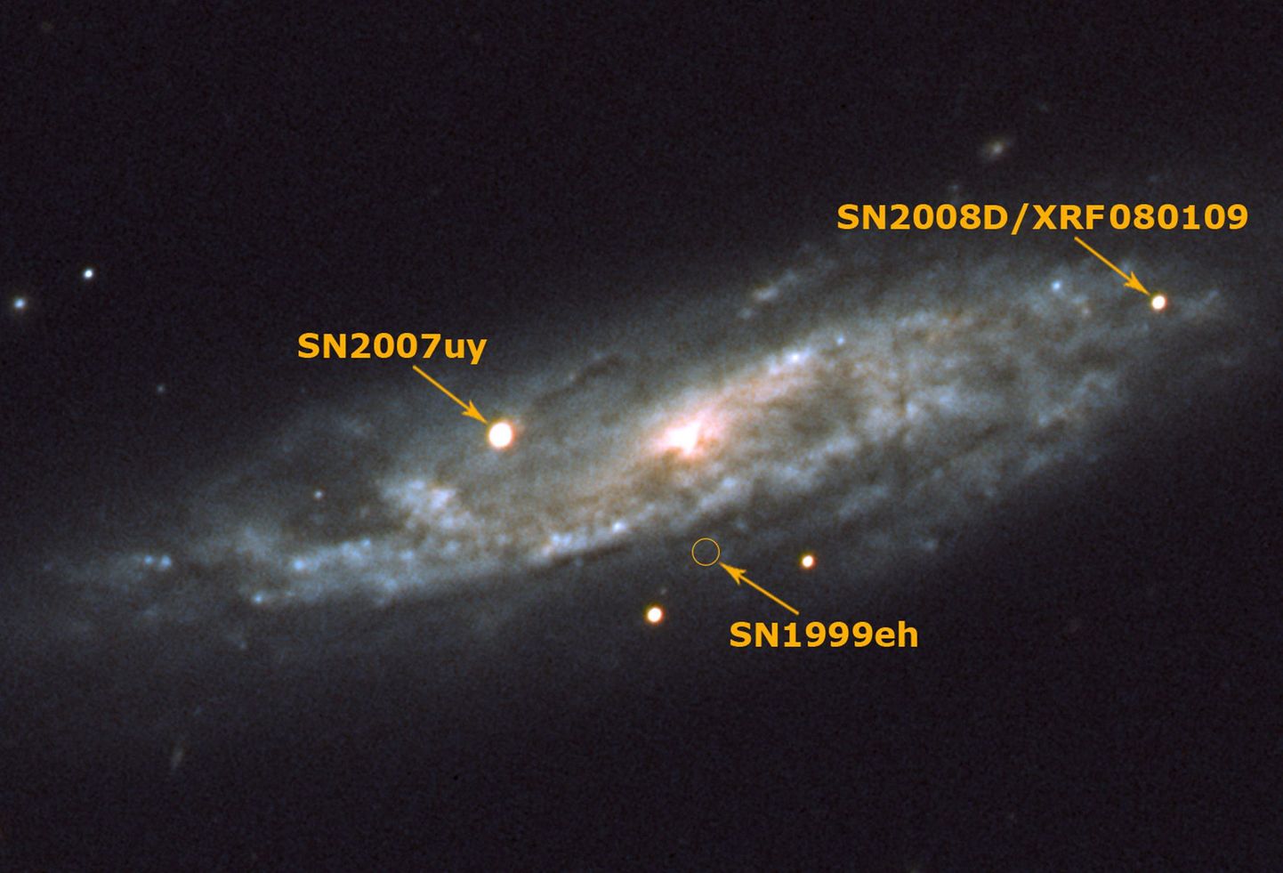 Spiraalgalaktika NGC 2770, milles astrofüüsikid said juhuslikult näha supernova plahvatust