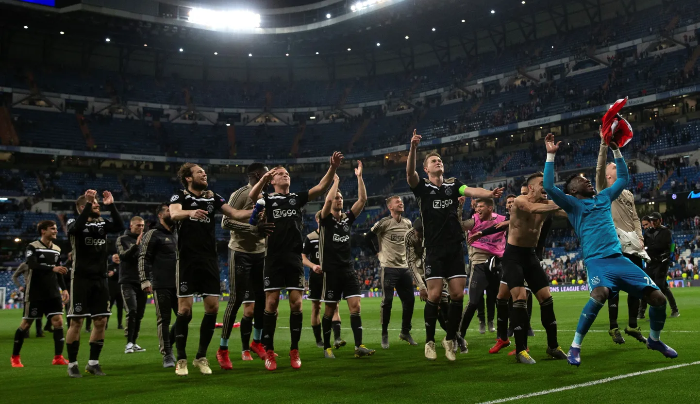 Amsterdami Ajaxi mängijad pärast Madridi Reali alistamist.