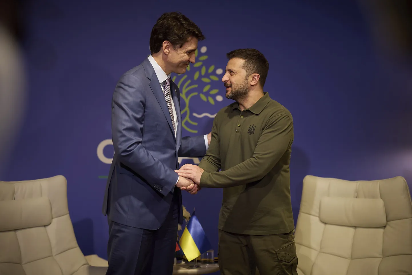 Kanada peaminister Justin Trudeau ja Ukraina president Volodõmõr Zelenskõi Itaalias.