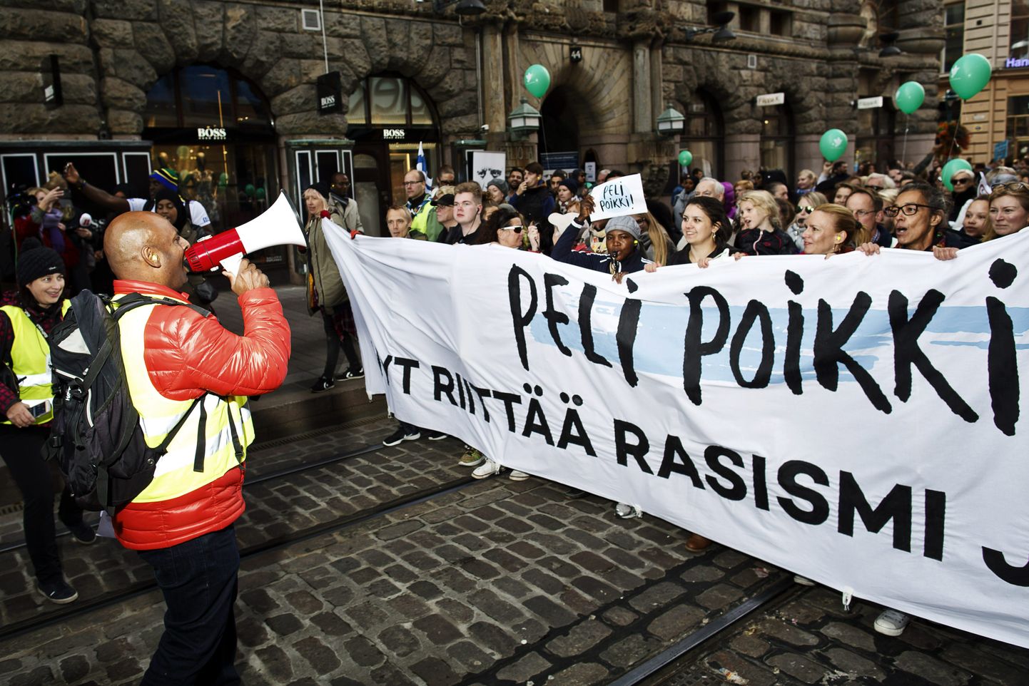 Демонстрация против расизма в Финляндии, 2016 год.