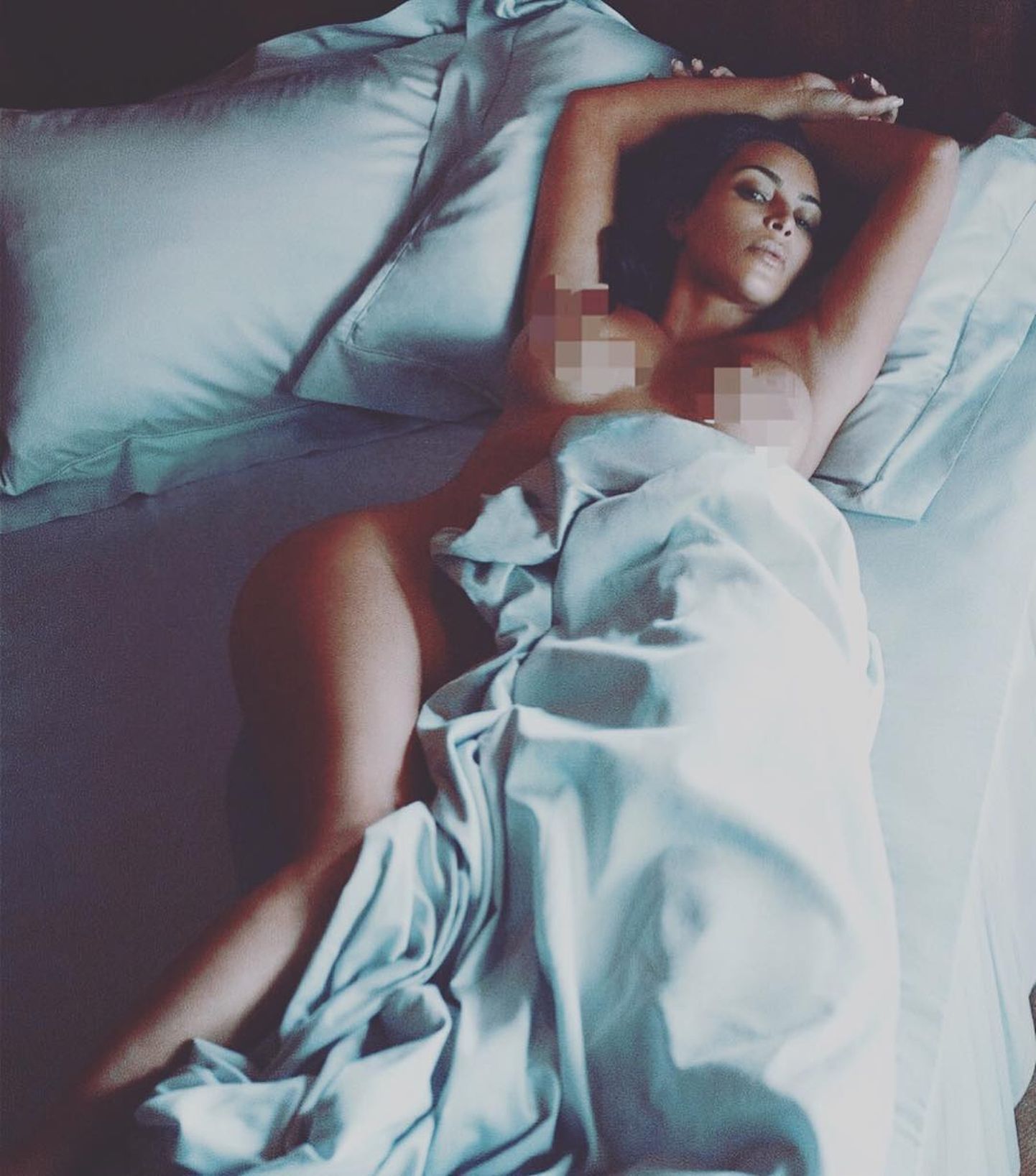 Kim Kardashian releases a photo on Instagram with the following caption: "Night Cap". Photo Credit: Instagram *** No USA Distribution *** For Editorial Use Only *** Not to be Published in Books or Photo Books ***  Please note: Fees charged by the agency are for the agency