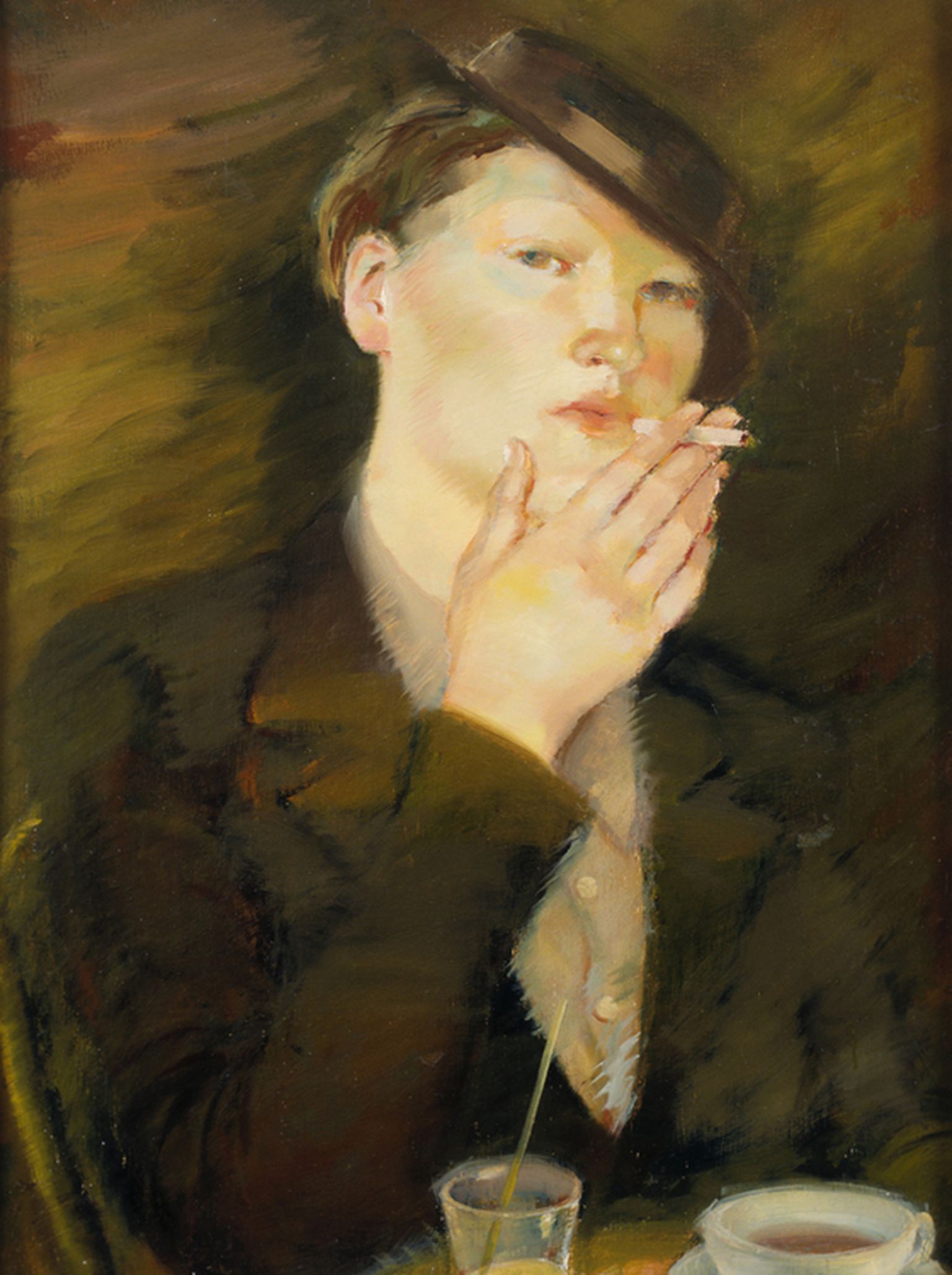 Lydia Mei (1896–1965). Naine sigaretiga. 1920. aastad. Õli. Eesti Kunstimuuseum.