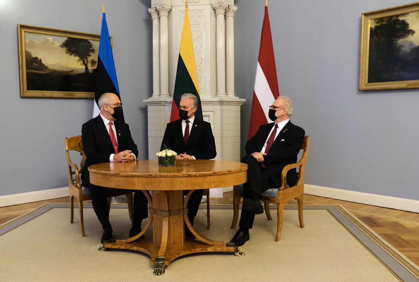 President Alar Karis, Leedu president Gitanas Nauseda ja Läti president Egils Levits.