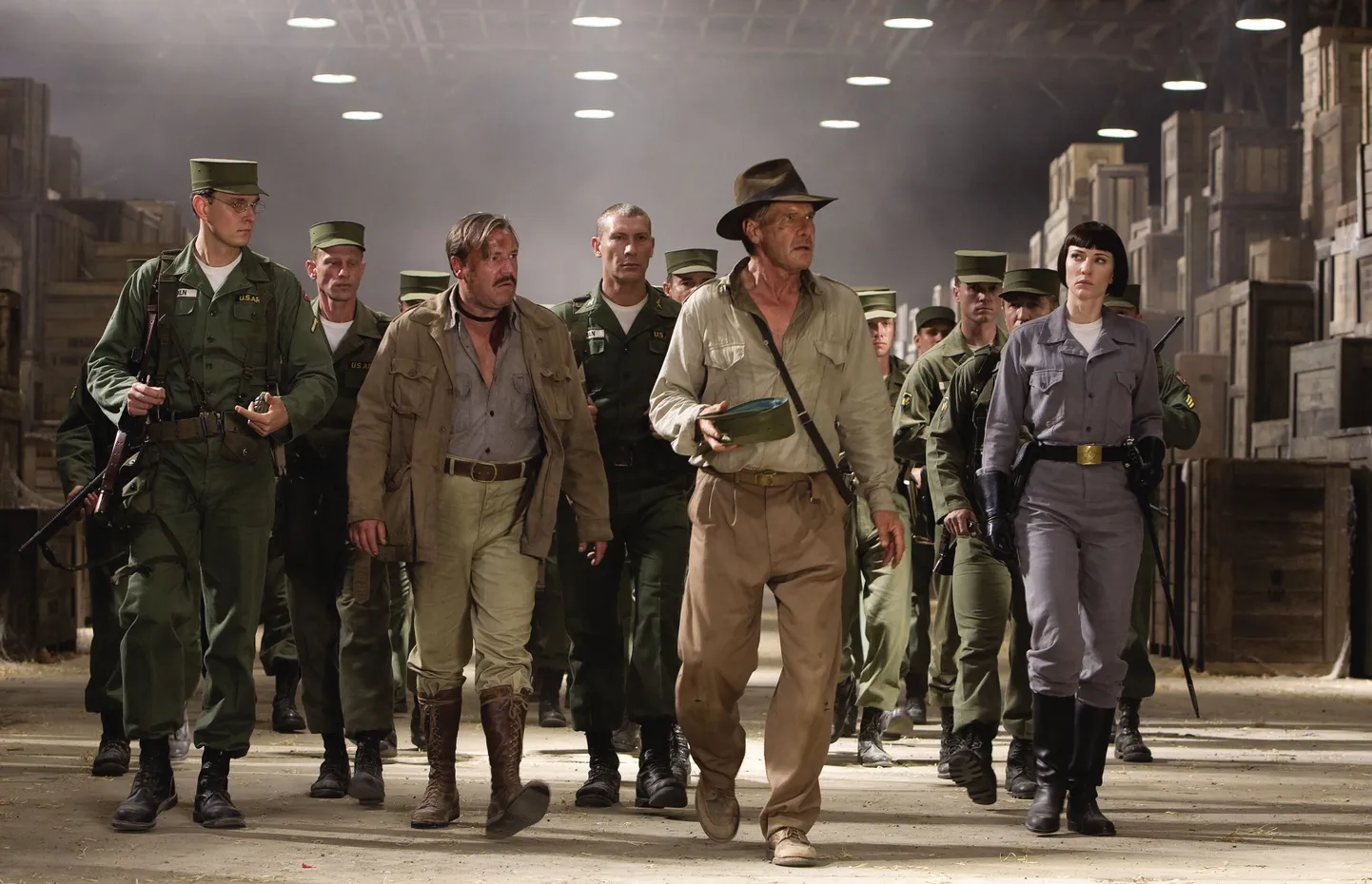 Kaader filmist «Indiana Jones ja kristallpealuu kuningriik». Esiplaanil Harrison Ford Indiana Jonesina