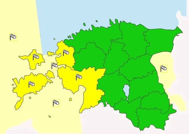 Ilmateenistus andis Lääne-Eestile esimese taseme tormihoiatuse.