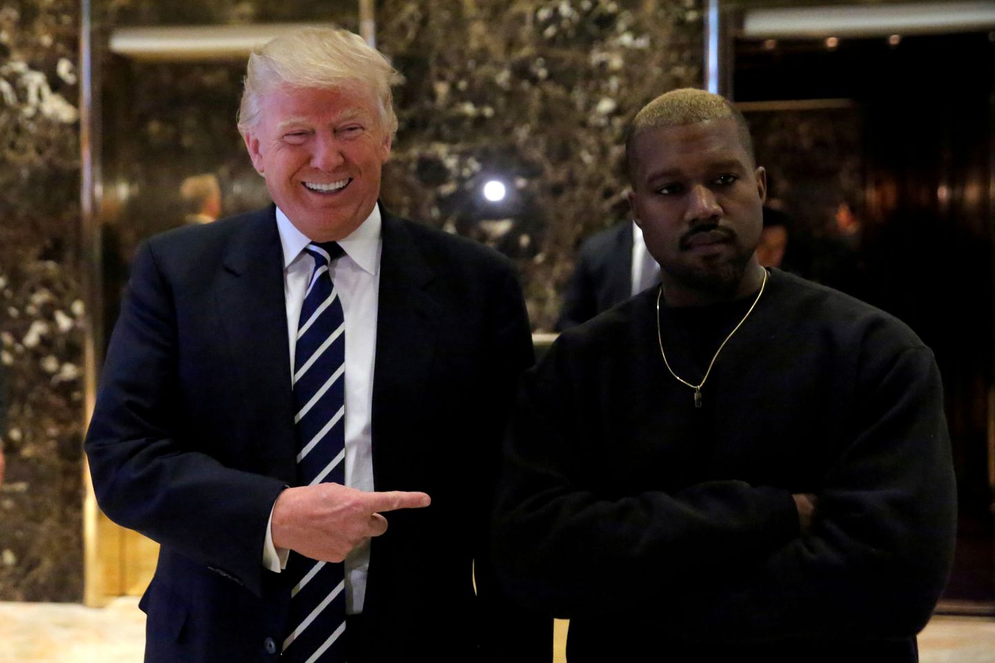 Donald Trump (vasakul) ja Kanye West.
