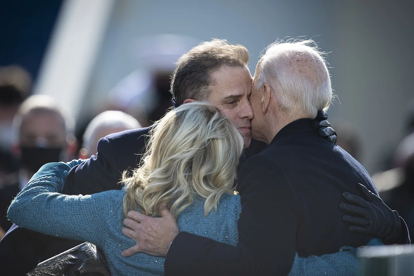 Hunter Biden isa ja emaga.