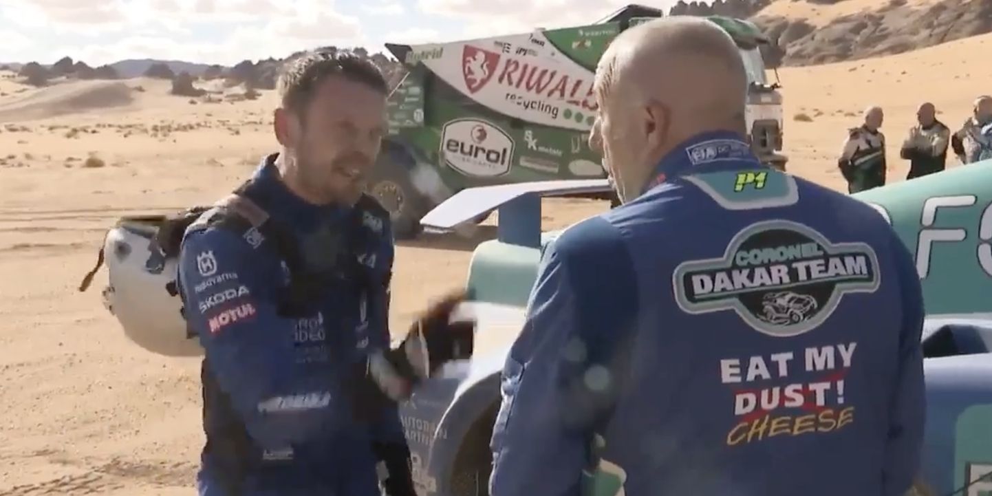 Dakari rallil leedulase Vaidotas Žala ja hollandlase Tom Coroneli vahel toimunud vaidlus.
