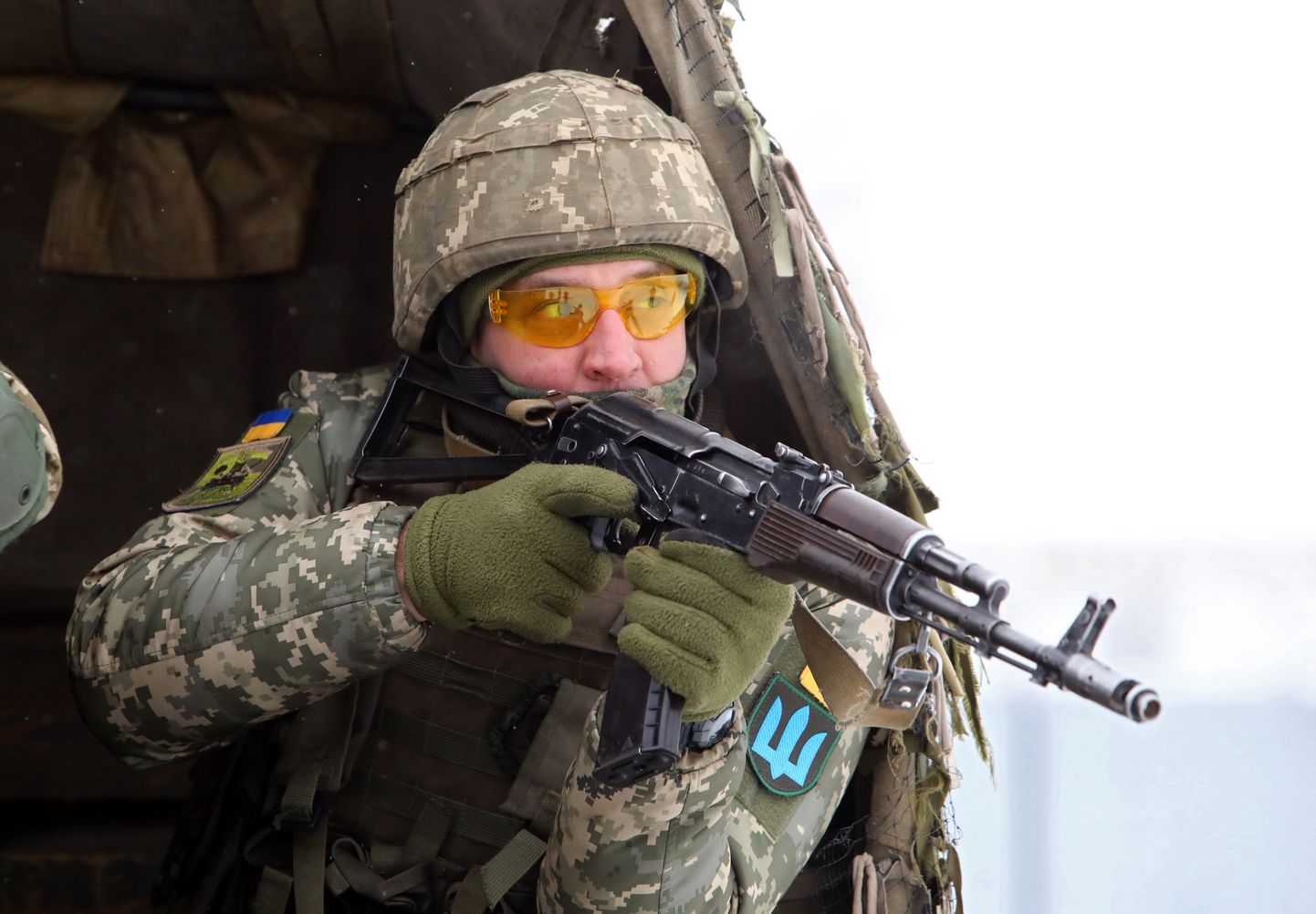 Ukraina reservväelane õppusel.