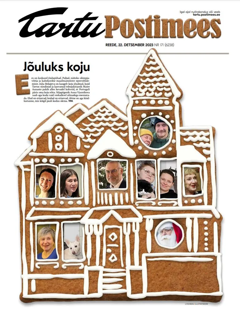 Tartu Postimehe jõululehe esikülg 22. detsembril 2023.