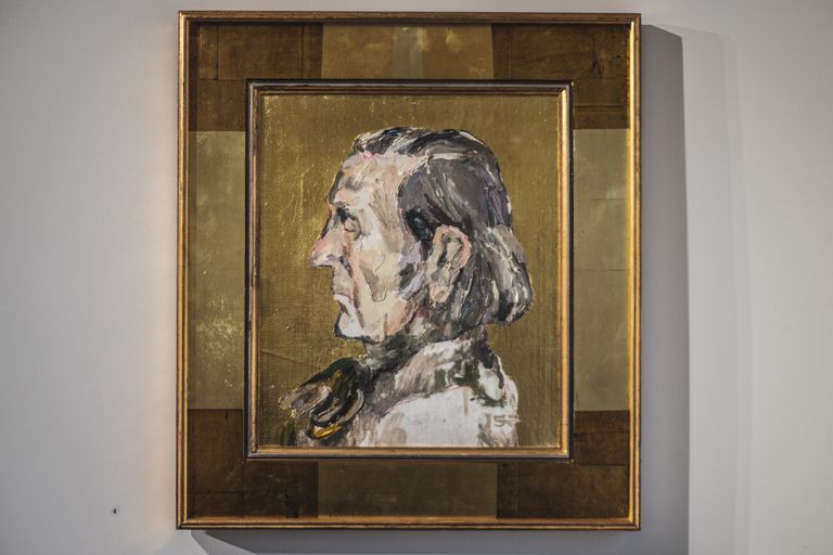 Juris Jurjāns "Leonīds Vīgners" 1976/2016 Audekls, eļļa, zelts 41 x 35,5cm