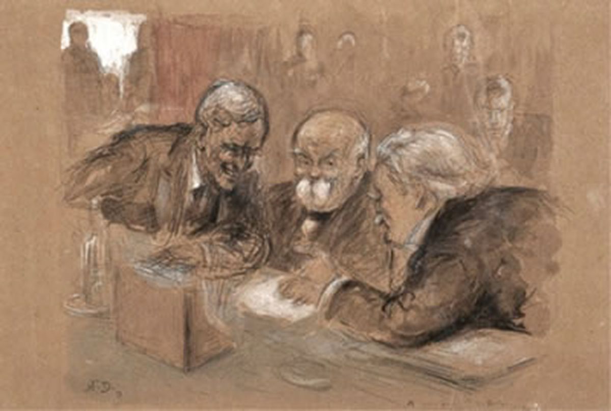 Woodrow Wilson, Georges Clemenceau ja David Lloyd George Pariisi rahukonverentsil 1919. aastal