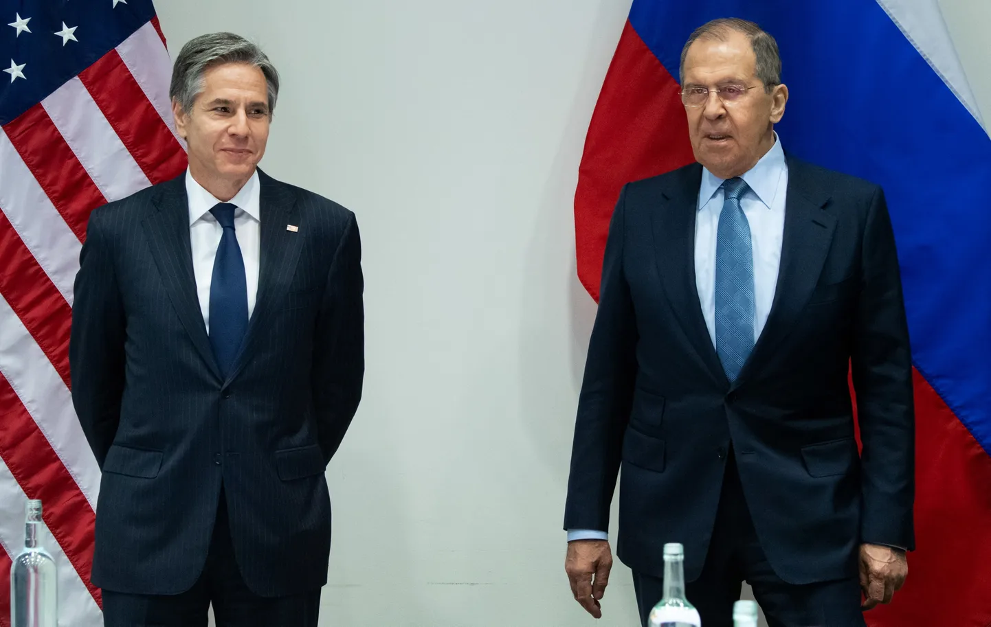 ASV valsts sekretārs Entonijs Blinkens un Krievijas ārlietu ministrs Sergejs Lavrovs