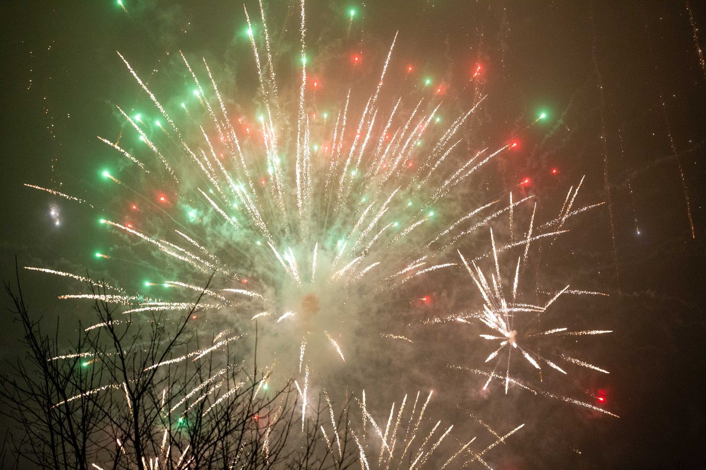 Paide kesklinn. Keskväljak. Ilutulestik. Uue aasta tähistamine.
Foto: Dmitri Kotjuh/ Järva Teataja