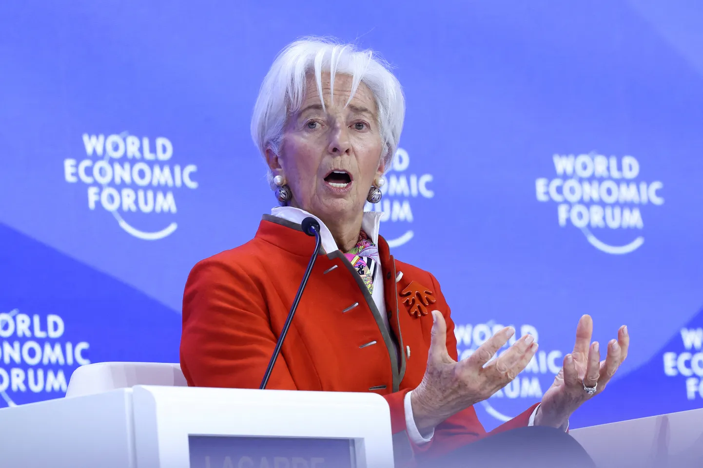 Euroopa keskpanga president Christine Lagarde 24. jaanuaril Davosis maailma majandusfoorumil.