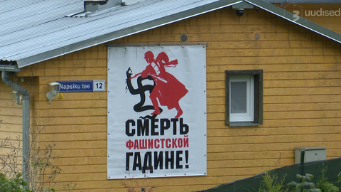 «SURM FAŠISTLIKULE RÄMPSULE» ⟩ Vääna-Jõesuu maja seinale ilmus ärevust tekitav venekeelne plakat
