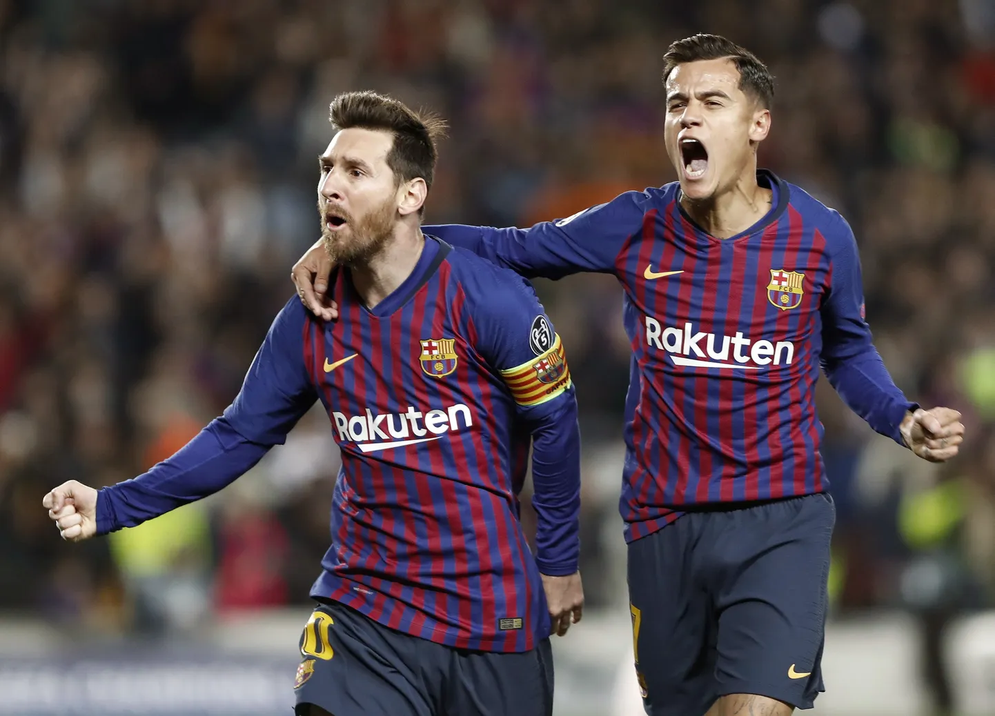 Lionel Messi järjekordset väravat tähistamas.