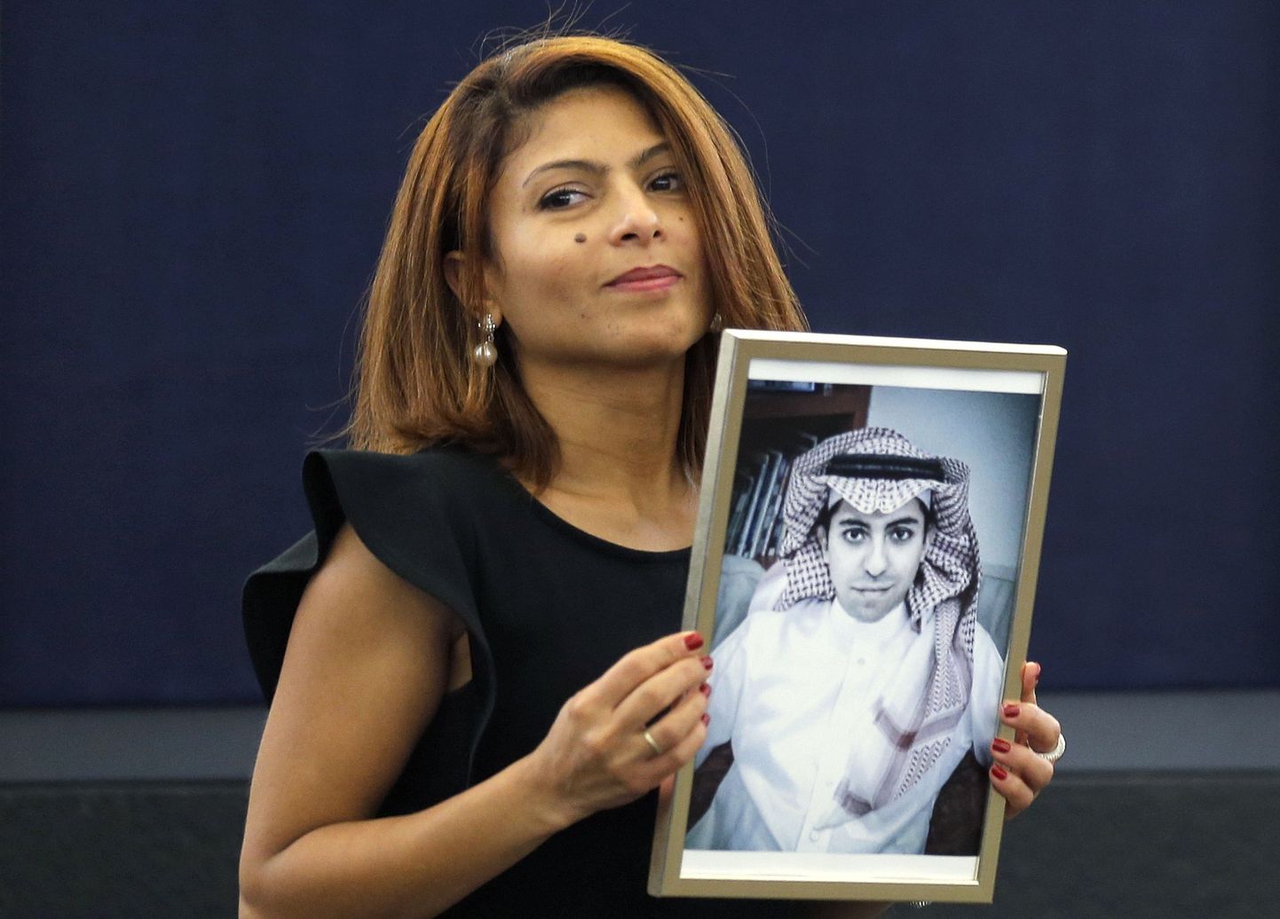 Ensaf Haidar sel nädalal Strasbourgis oma abikaasa Raif Badawi eest Sahharovi preemiat vastu võtmas.