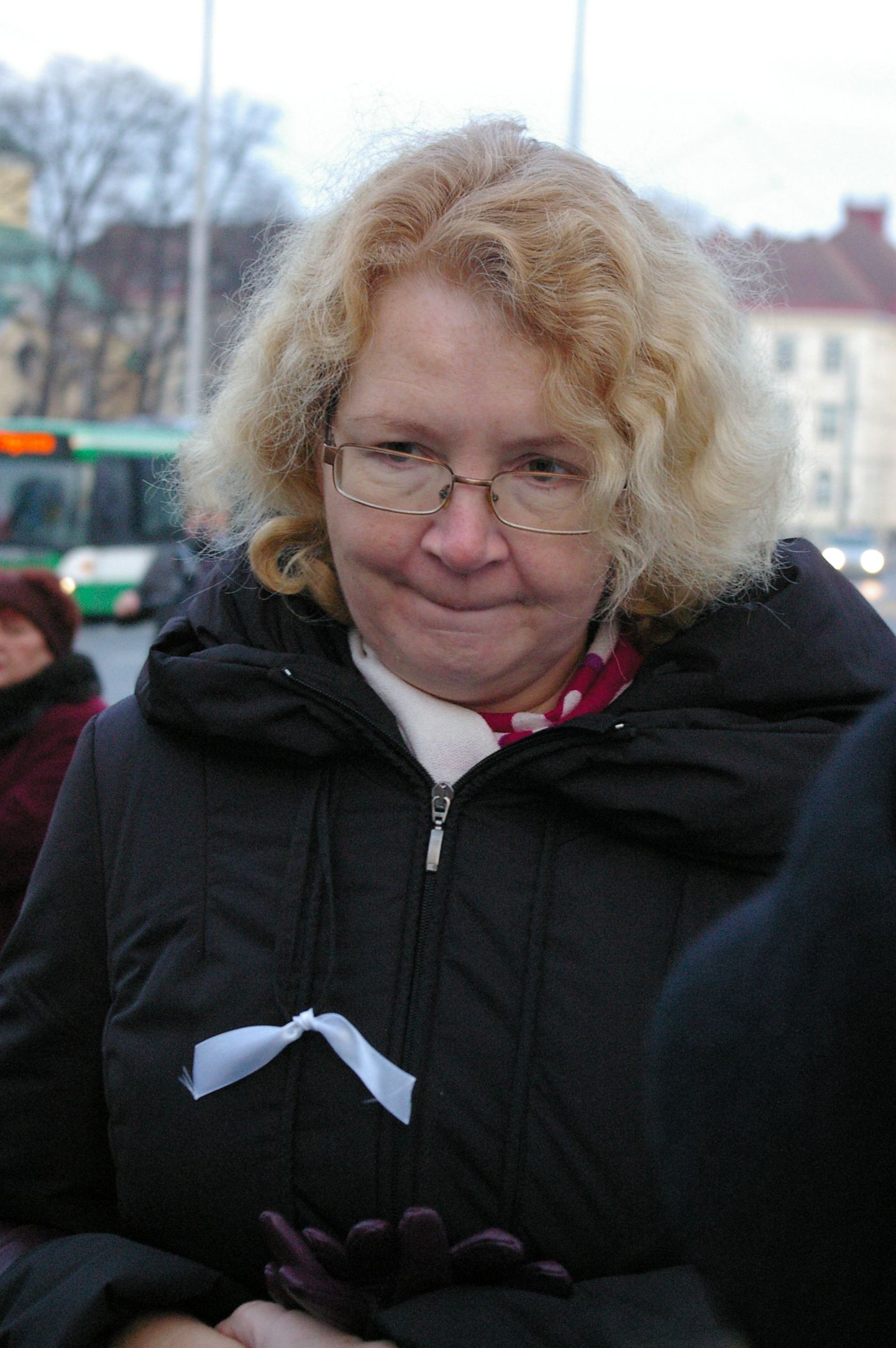 Яна Тоом на пикете в защиту русского образования в Эстонии
