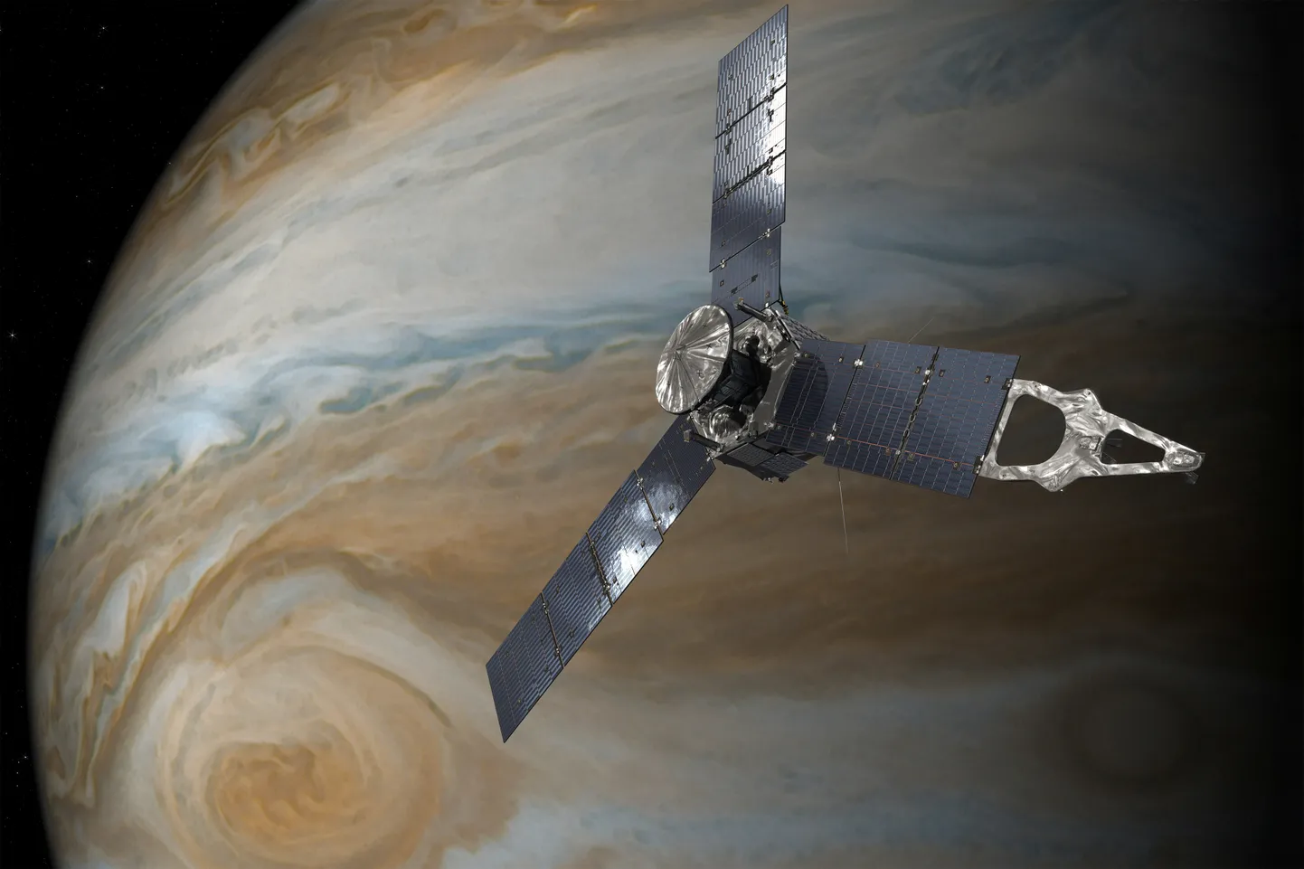 Jupitera zonde "Juno" mākslinieka interpretācijā.