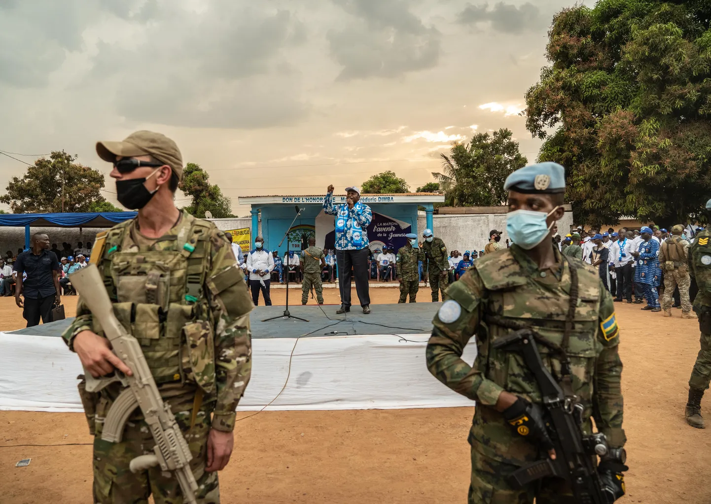Kesk-Aafrika Vabariigi president Faustin-Archange Touadera esineb pealinnas Banguis valimiskampaania üritusel.