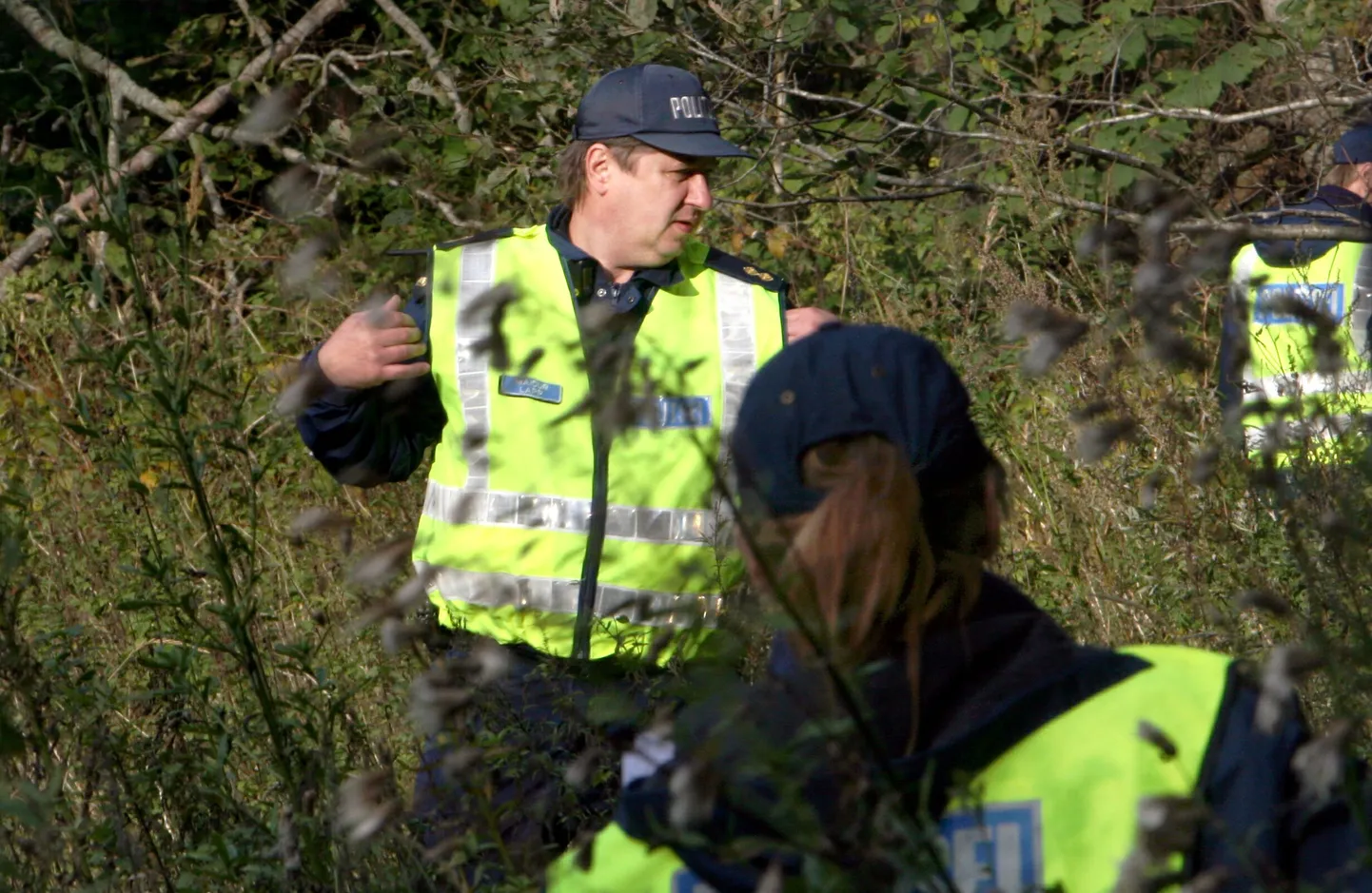 Politseinikud metsas. Foto pole sündmusega seotud.