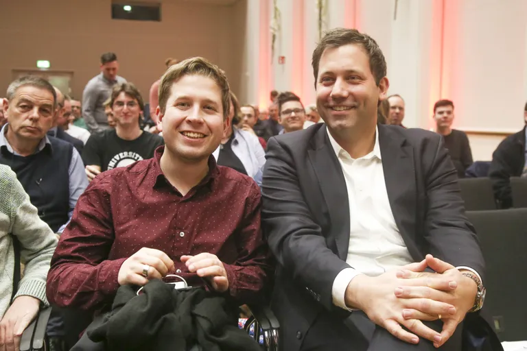 Kevin Kühnert (vasakul) ja Lars Klingbeil.