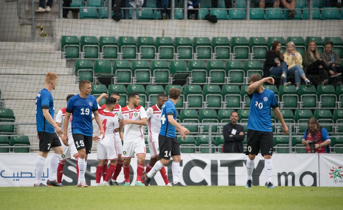 Eesti kaotas 1:3 Marokole, kolme kuu pärast tuleb Rahvuste liiga avamänguks Lillekülla Kreeka. FOTO: Tairo Lutter