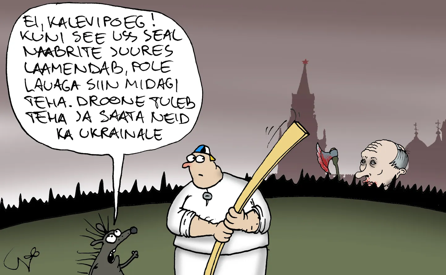 Urmas Nemvalts joonistab.