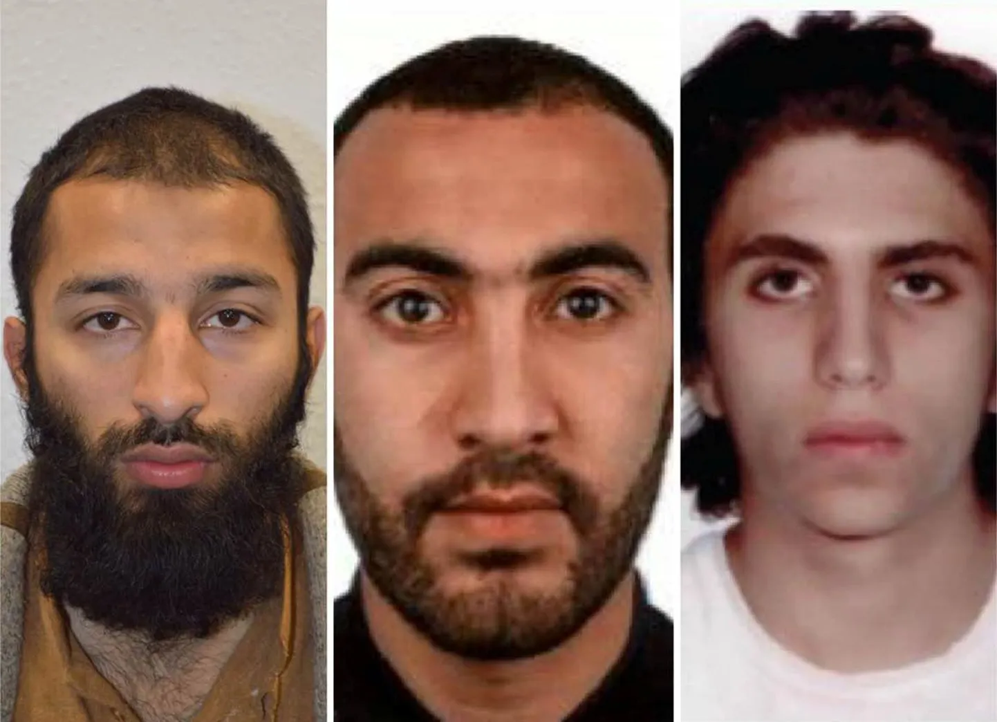 Vasakult paremale: Khuram Butt, Rachid Redouane ja Youssef Zaghba.