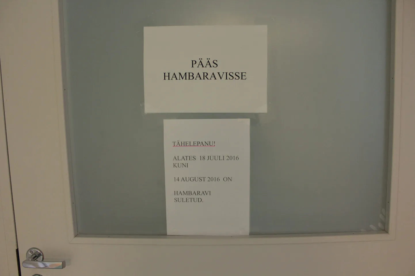Hambaravi on puhkusel.