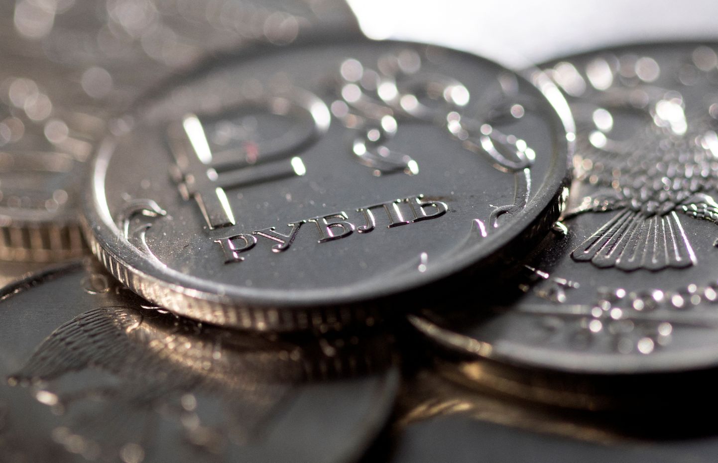 Russian Rouble coins are seen in this illustration taken, February 24, 2022. REUTERS/Dado Ruvic/Illustration