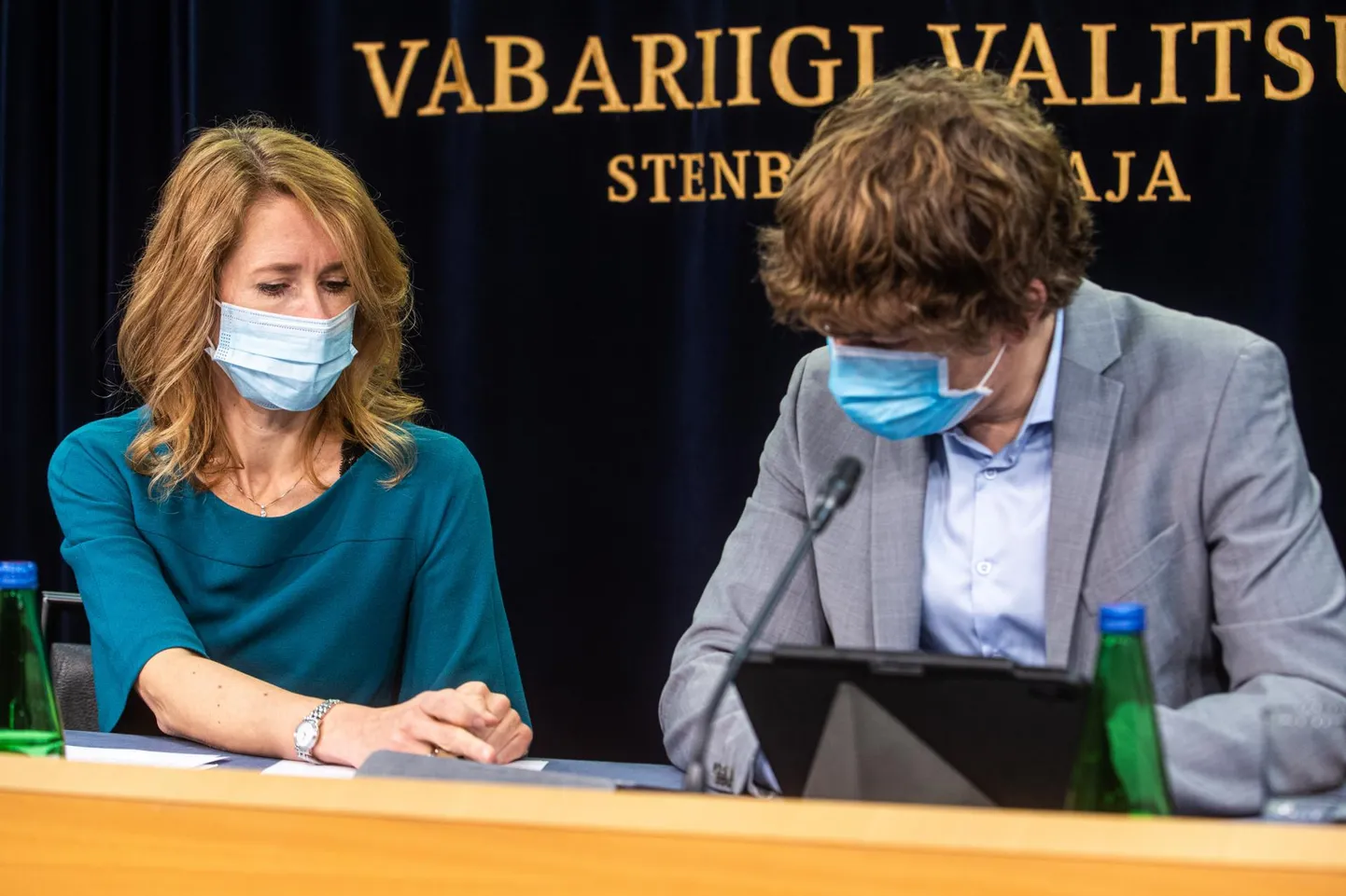 Prime Minister Kaja Kallas and Minister of Health and Labor Tanel Kiik.