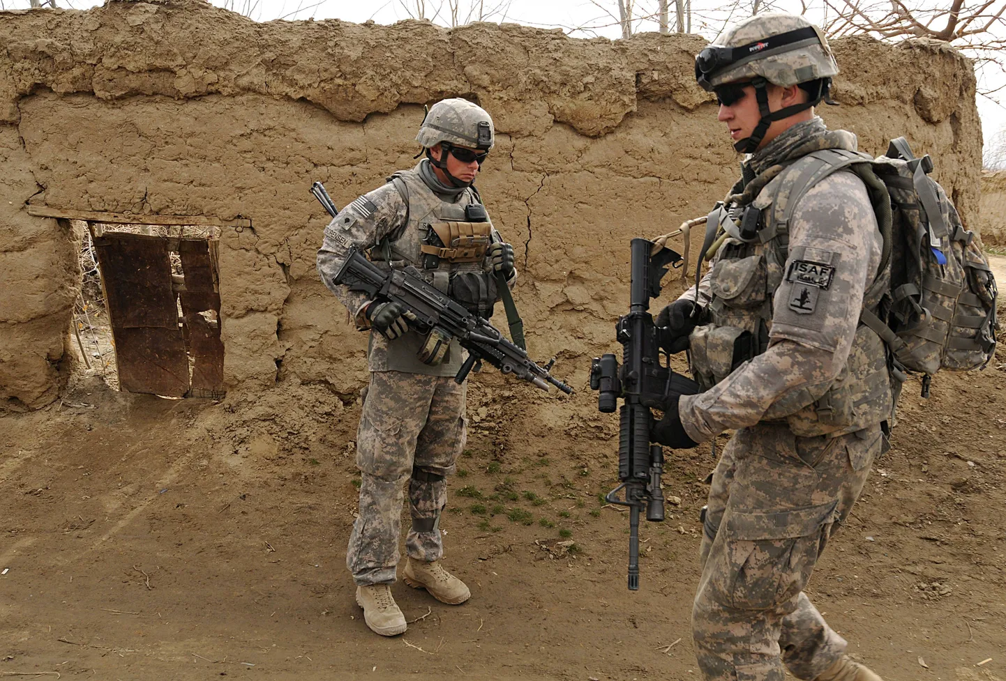 USA sõdurid veebruaris Bagrami õhuväebaasi juures.