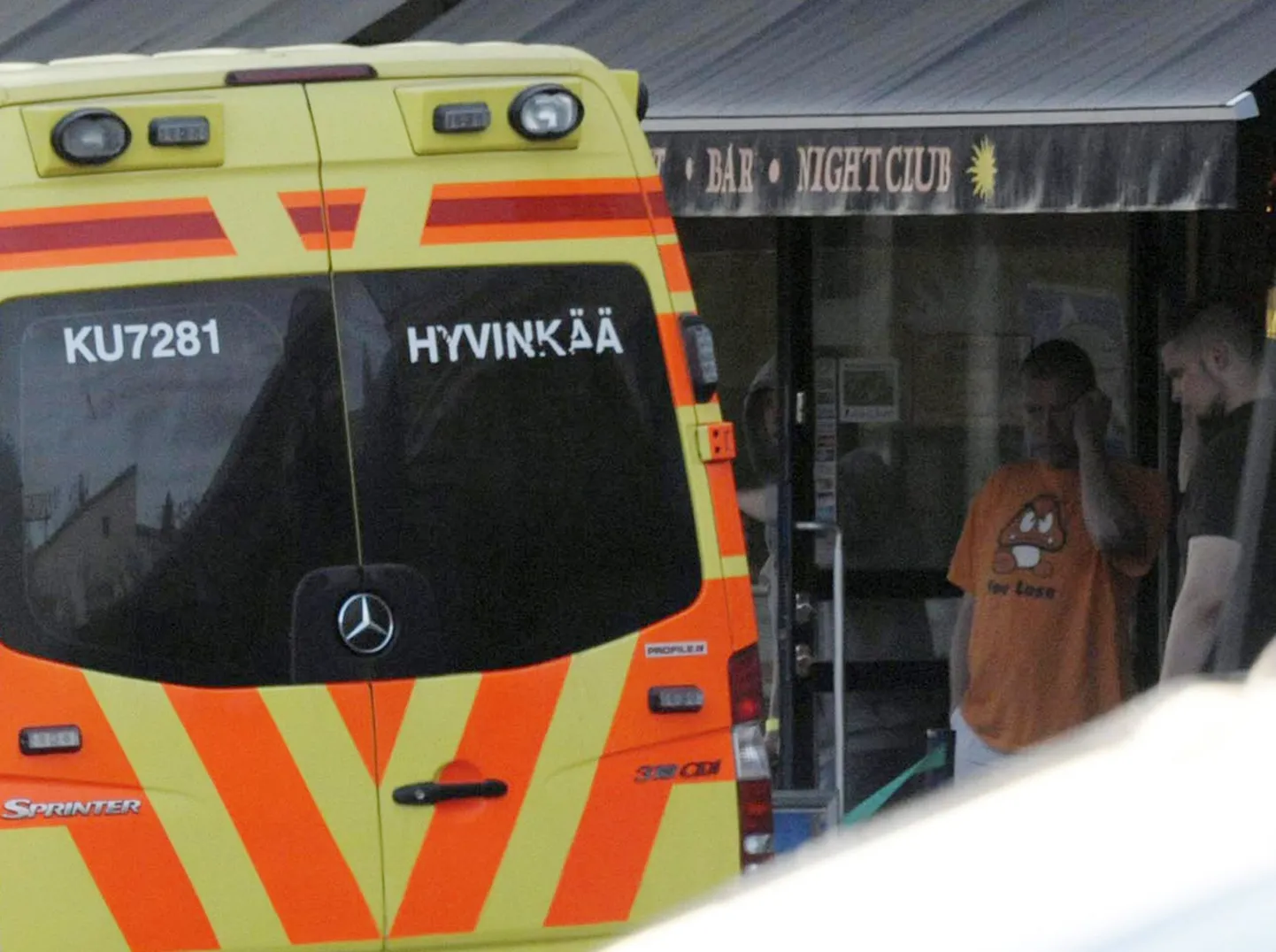 Hyvinkää kiirabiauto tulistamispaiga lähistel.