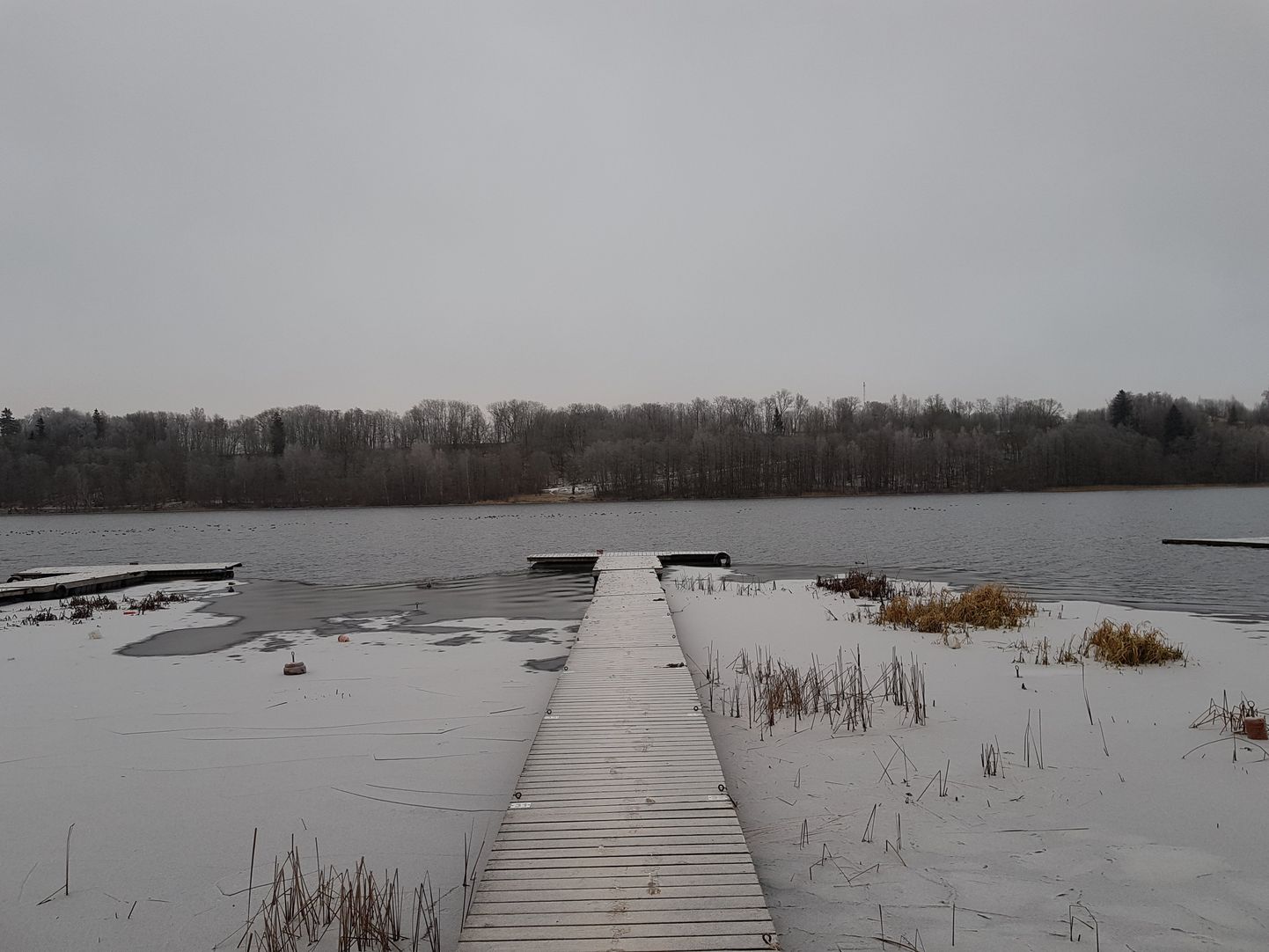 Neljapäeva hommikul lainetas Viljandi järvel veel vesi ja oodatavat jääkirmet tekkinud polnud.