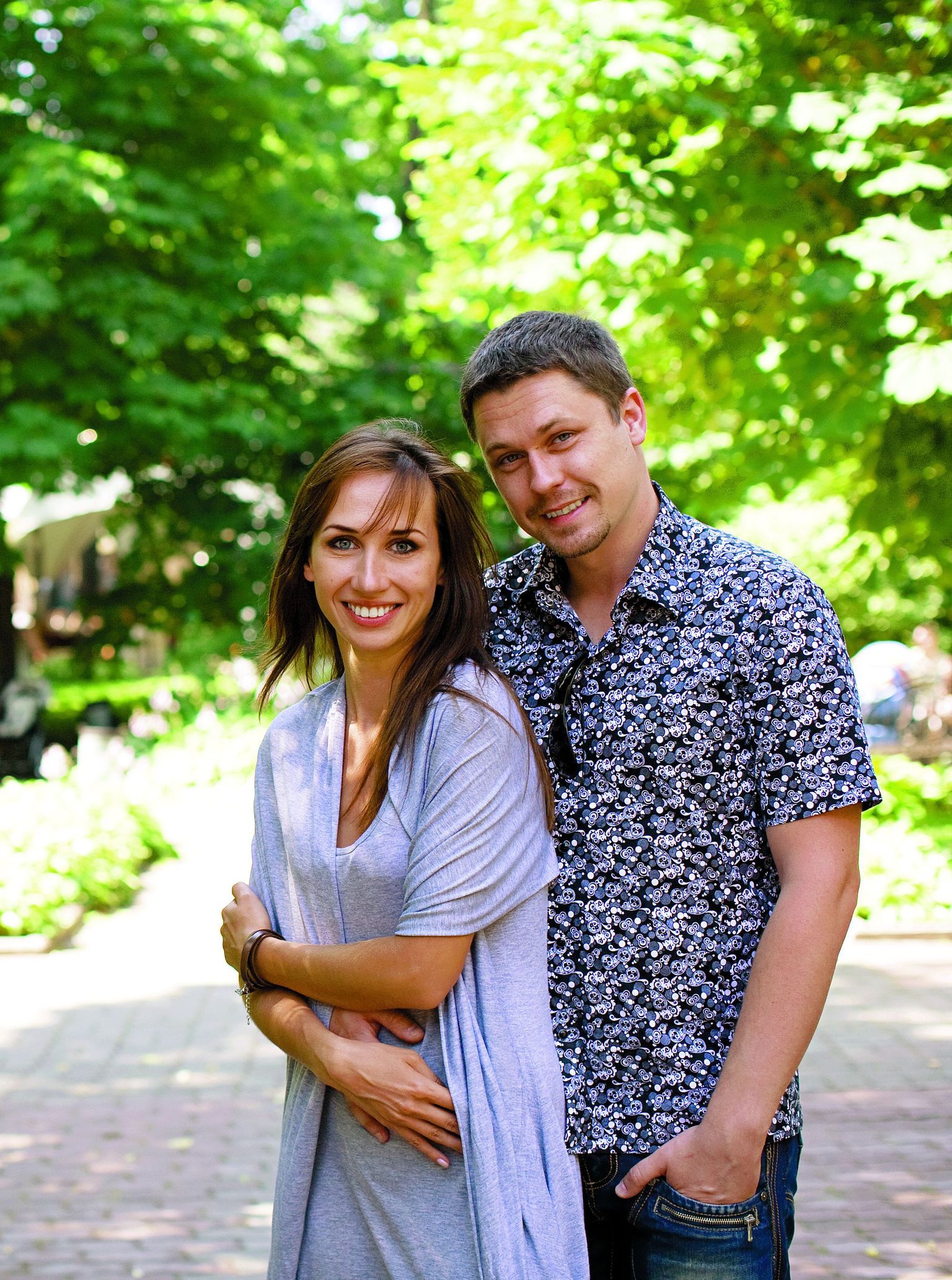Актер Денис Рожков и его жена Ирина.